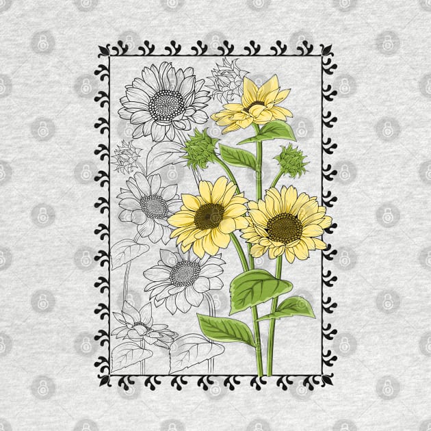 Sunflowers Art by Designoholic